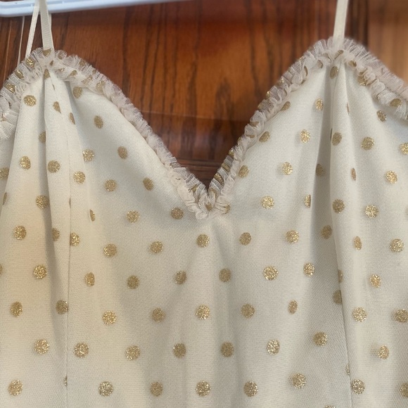 Off white maxi dress with gold polka dots - Picture 10 of 10